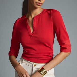 *Anthropologie Maeve Cuffed Popover Top